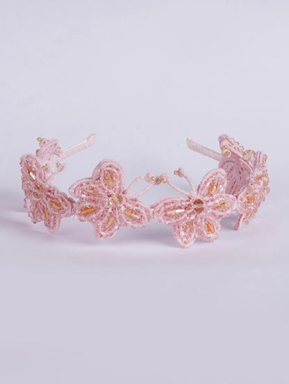Blushing Butterfly Beauty Beaded Hairband for Girls & Kids - Peachy Pink - Choko