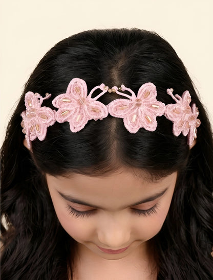 Blushing Butterfly Beauty Beaded Hairband for Girls & Kids - Peachy Pink - Choko