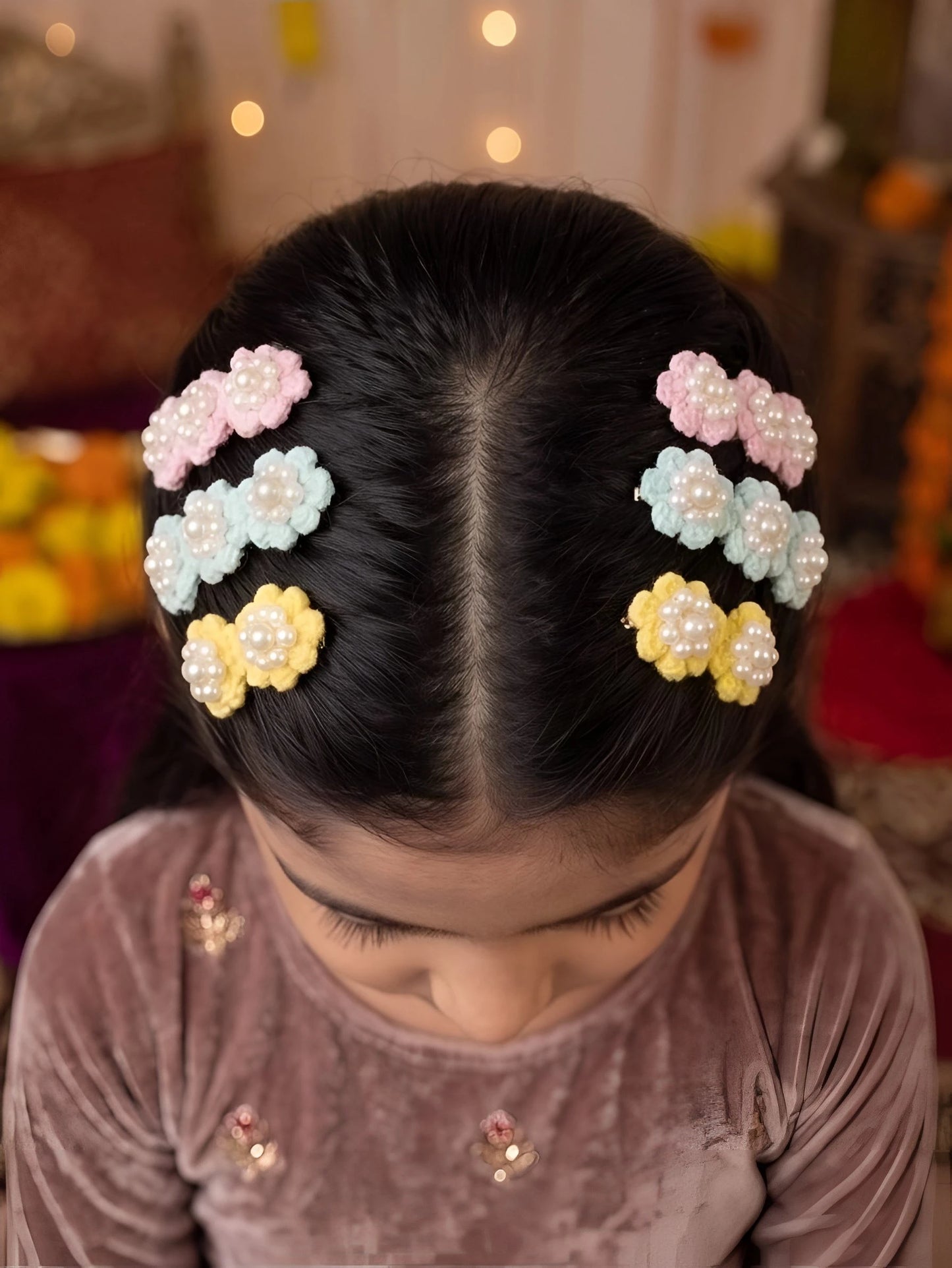Set of Six Alligator Hair Clips for Girls & Kids - Baby Pink, Soft Blue, Yellow - Choko