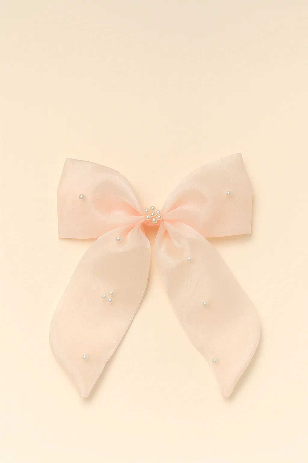 Organza Hair clip Bow Alligator for Girls & Kids - Peach, Pink, White - Choko