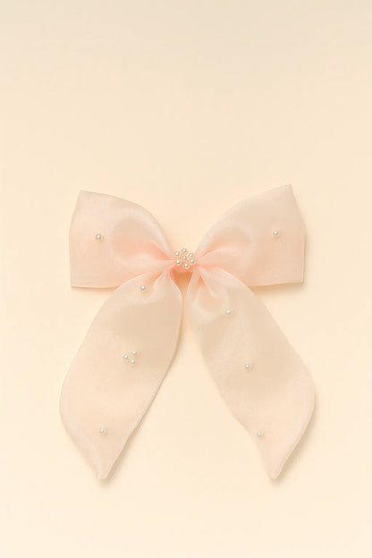 Organza Hair clip Bow Alligator for Girls & Kids - Peach, Pink, White - Choko