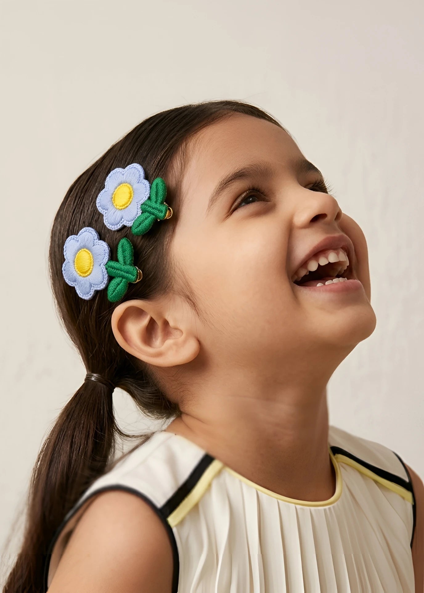 Choko Floral Accent Hairclip for Girls - Blue, Green, Yellow - Choko