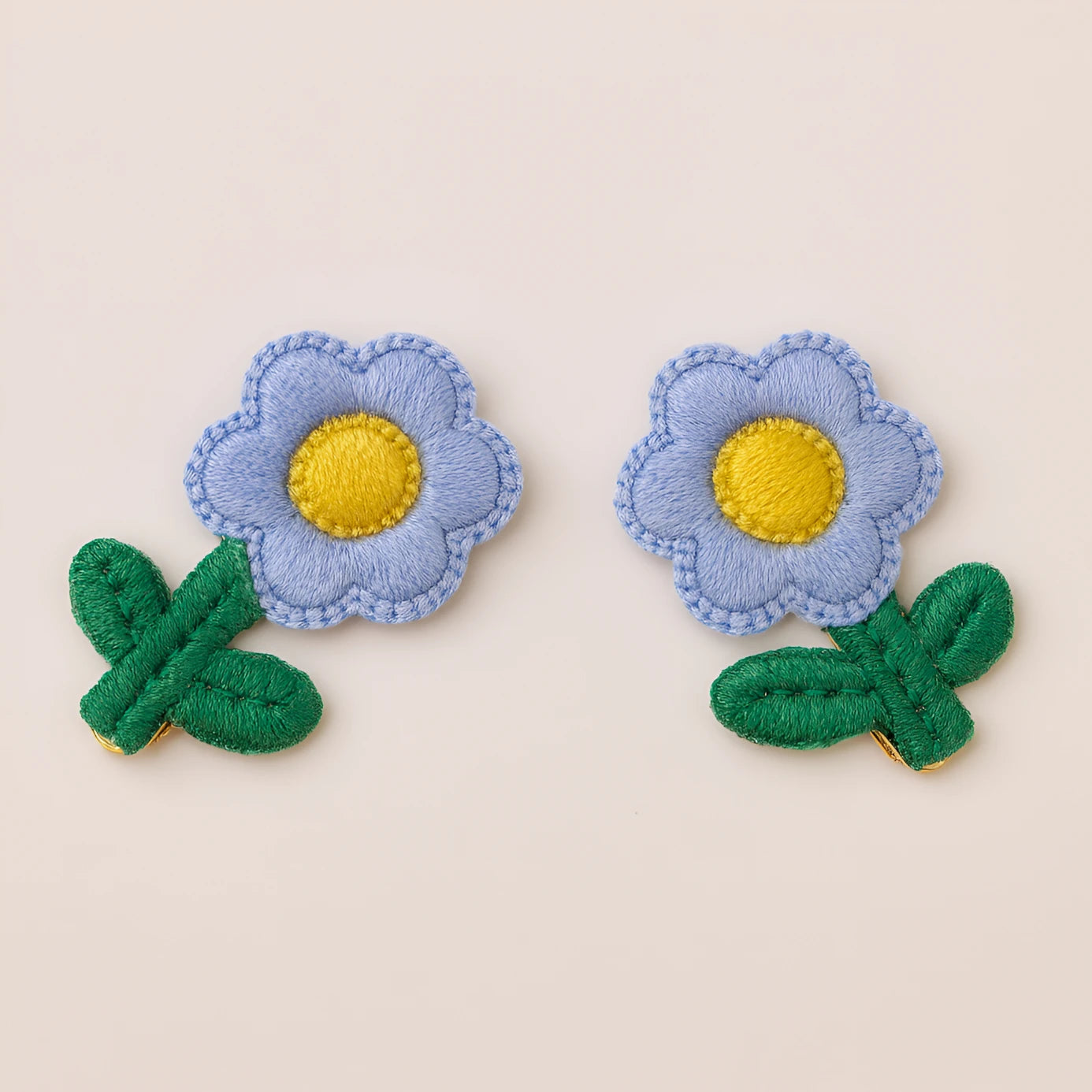 Choko Floral Accent Hairclip for Girls - Blue, Green, Yellow - Choko