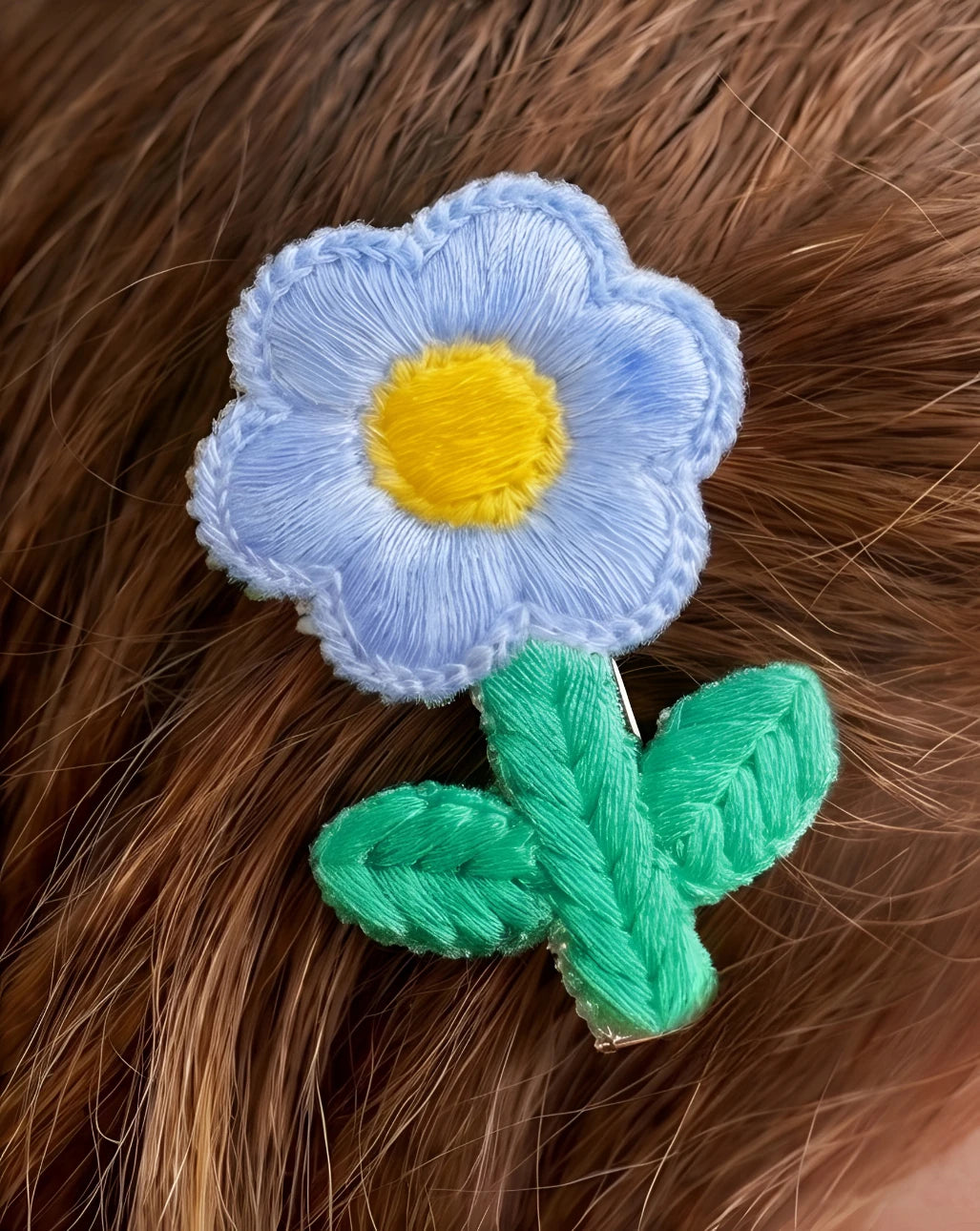 Choko Floral Accent Hairclip for Girls - Blue, Green, Yellow - Choko