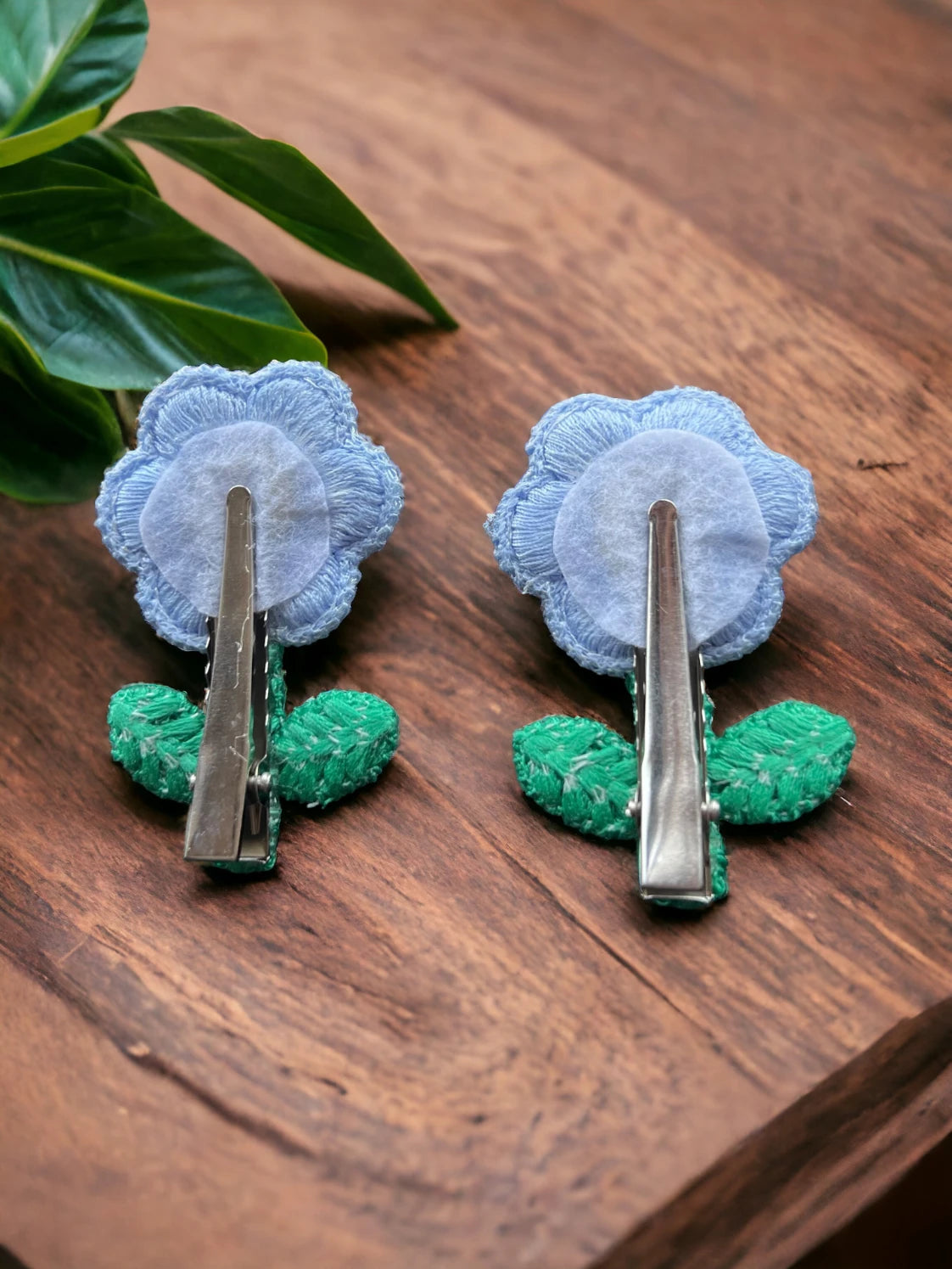 Choko Floral Accent Hairclip for Girls - Blue, Green, Yellow - Choko
