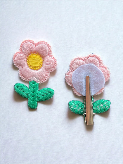 Choko Floral Accent Hairclip for Girls - Pink, Green, Yellow - Choko