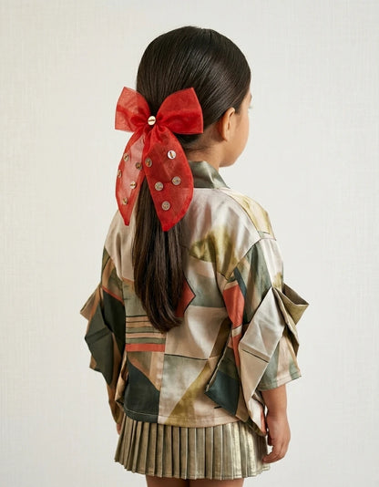 Choko Bow Alligator Hair Clip Red, Simple & Stylish for Girls - Choko