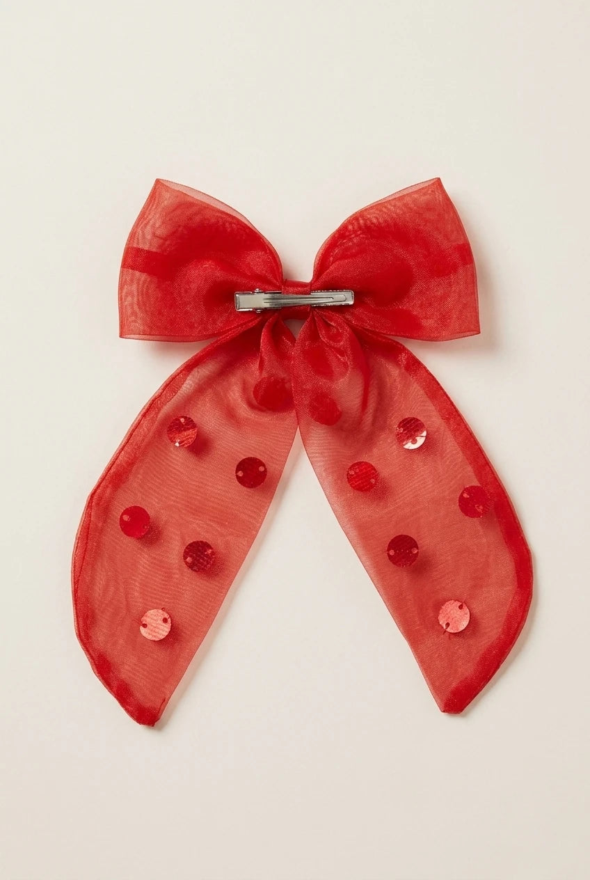 Choko Bow Alligator Hair Clip Red, Simple & Stylish for Girls - Choko