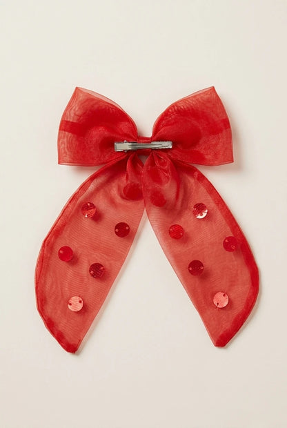 Choko Bow Alligator Hair Clip Red, Simple & Stylish for Girls - Choko