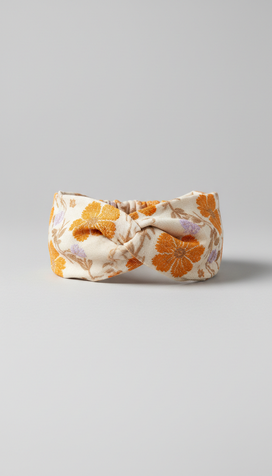 Marigold-Accented Fabric Hair Band