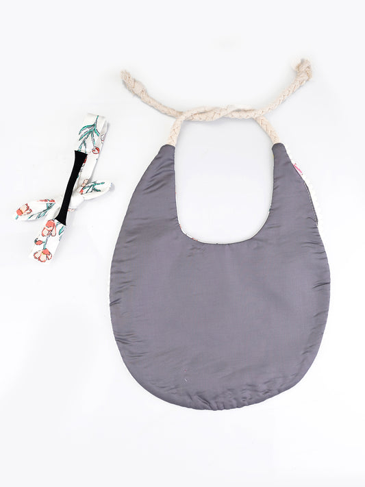 Choko Baby Bib with Adjustable Soft Dori and Matching Headband Set - White  -  Kids Accessories