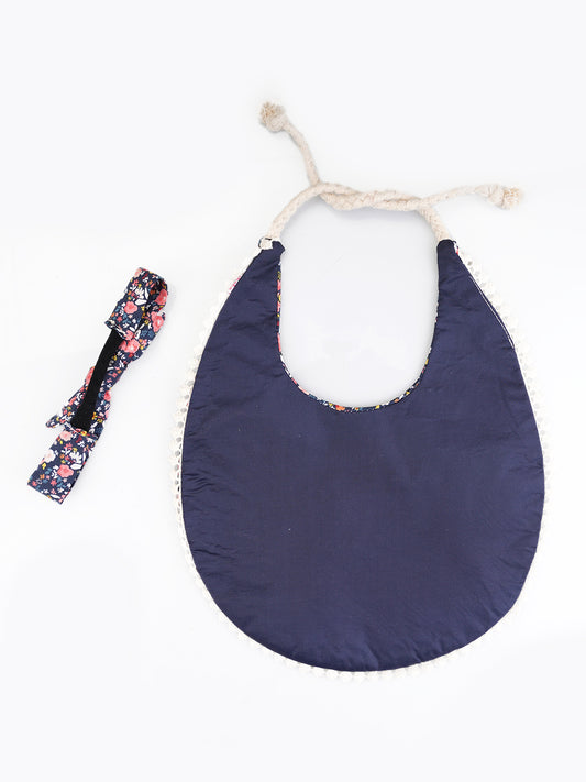 Choko Baby Bib with Adjustable Soft Dori and Matching Headband Set - Blue  -  Kids Accessories
