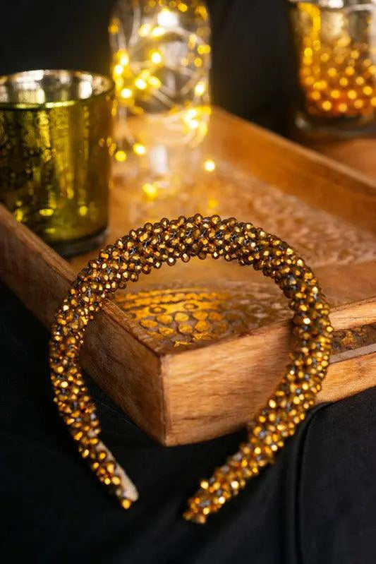 Golden Diva Beaded Headband Choko