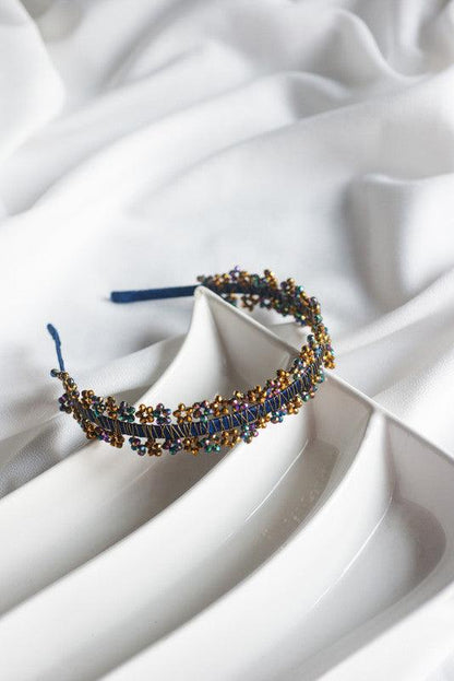 Golden Onyx Floral Hair Band for Girls & Kids – Royal Statement Choko