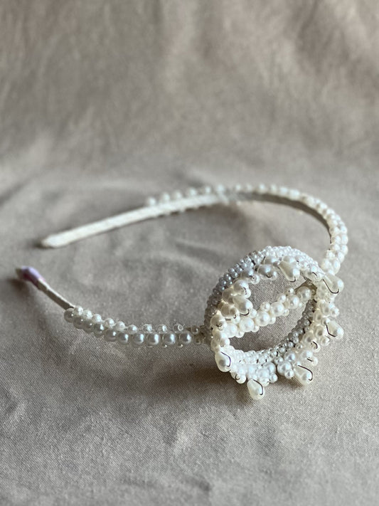 Choko – Snow Queen’s Crown Pearl Hairband for Girls & Kids – Off White