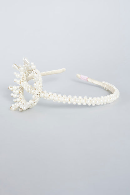 Choko – Snow Queen’s Crown Pearl Hairband for Girls & Kids – Off White