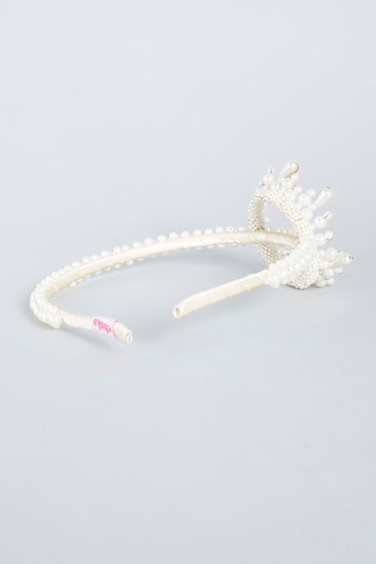 Choko – Snow Queen’s Crown Pearl Hairband for Girls & Kids – Off White
