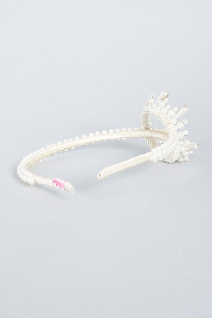 Choko – Snow Queen’s Crown Pearl Hairband for Girls & Kids – Off White
