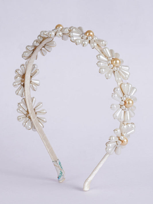 Pearl Florets Hairband for Girls & Kids – Off White Blossoms Choko