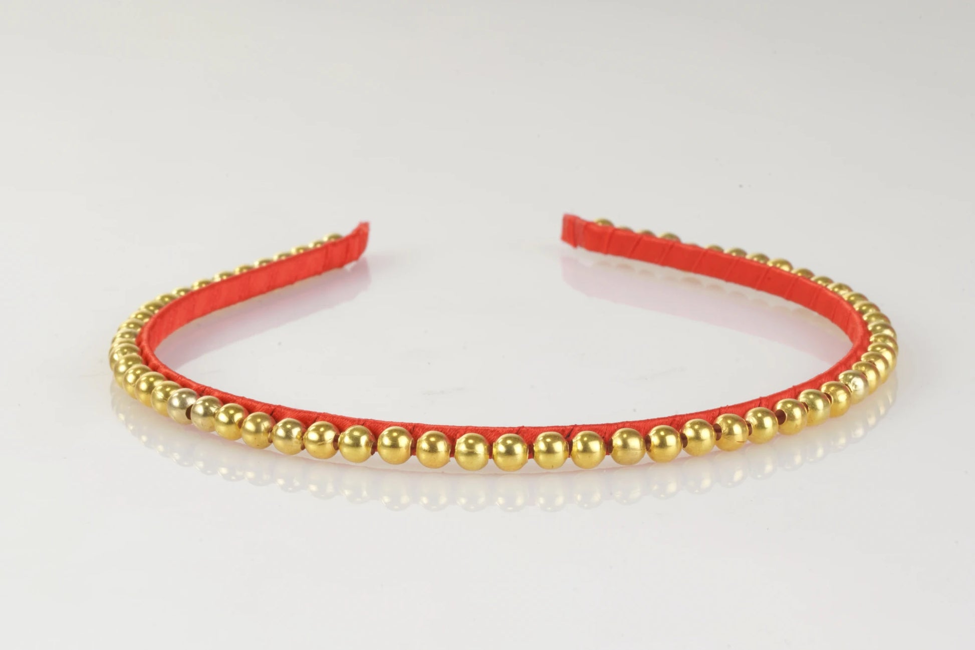 Golden Beads & Red Lace Hairband for Girls - Sophisticated Spark - Choko