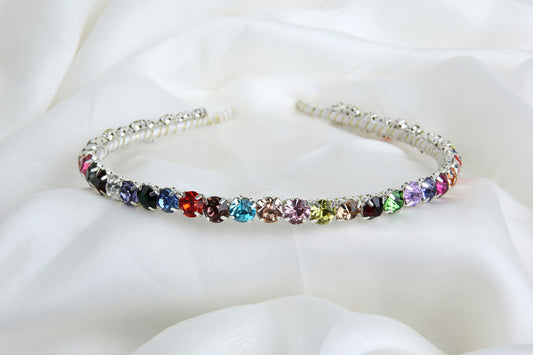 Choko Rainbow Gemstone Hairband for Girls & Kids - Sparkling Multicolor Crystals Choko