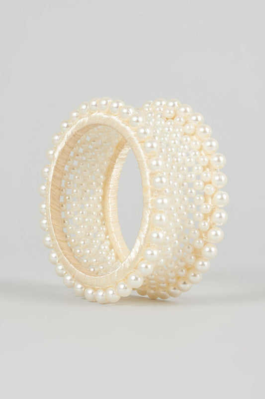 Choko Girls Luxe Ivory Pearl Beaded Bangle – Off White Kids Jewellery – Choko