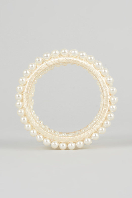 Choko Girls Luxe Ivory Pearl Beaded Bangle – Off White Kids Jewellery – Choko
