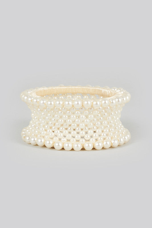 Choko Girls Luxe Ivory Pearl Beaded Bangle – Off White Kids Jewellery – Choko