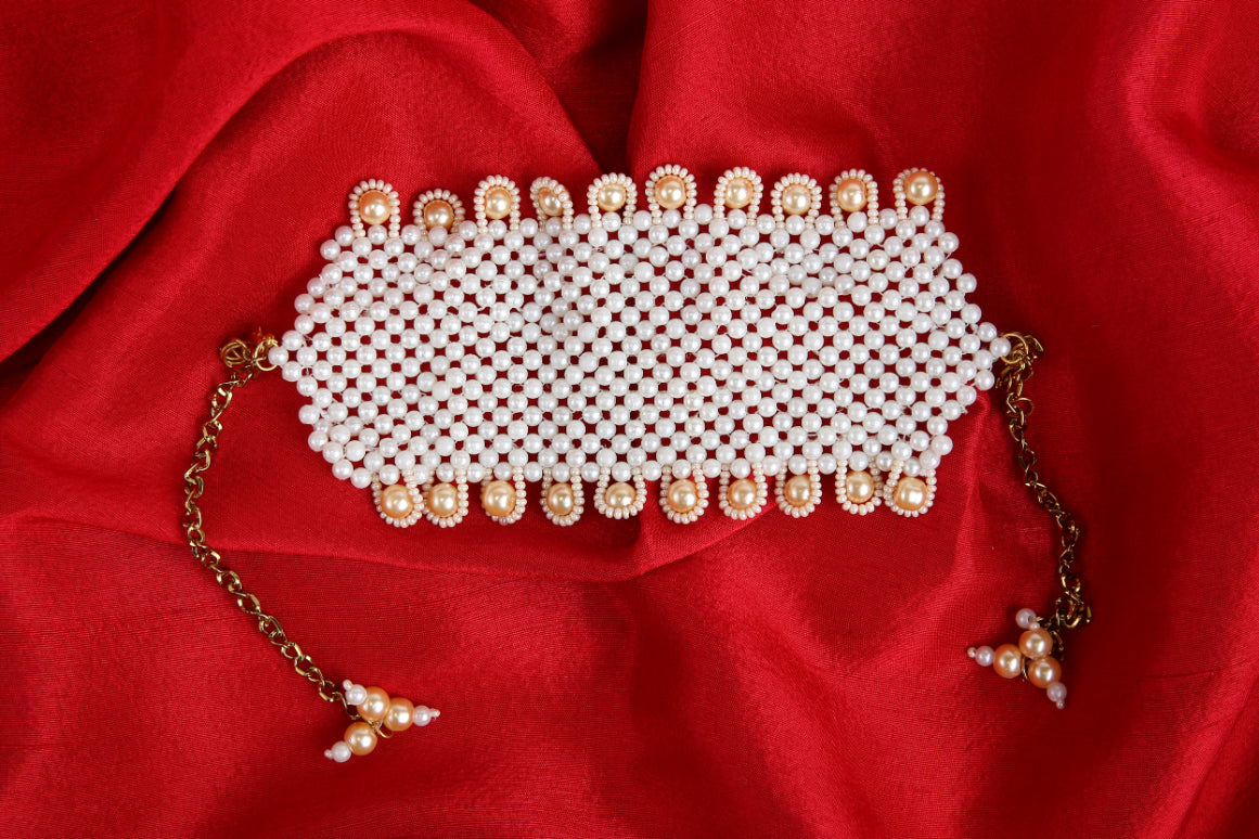 Choko – Off-White Crystal Beaded Kids Bracelet – Handmade