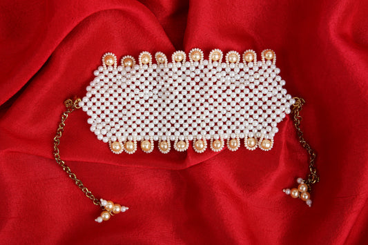 Choko – Off-White Crystal Beaded Kids Bracelet – Handmade