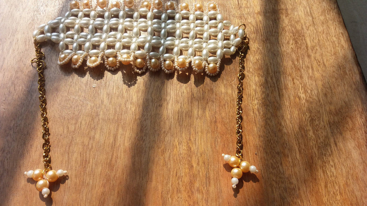 Choko – Off-White Crystal Beaded Kids Bracelet – Handmade
