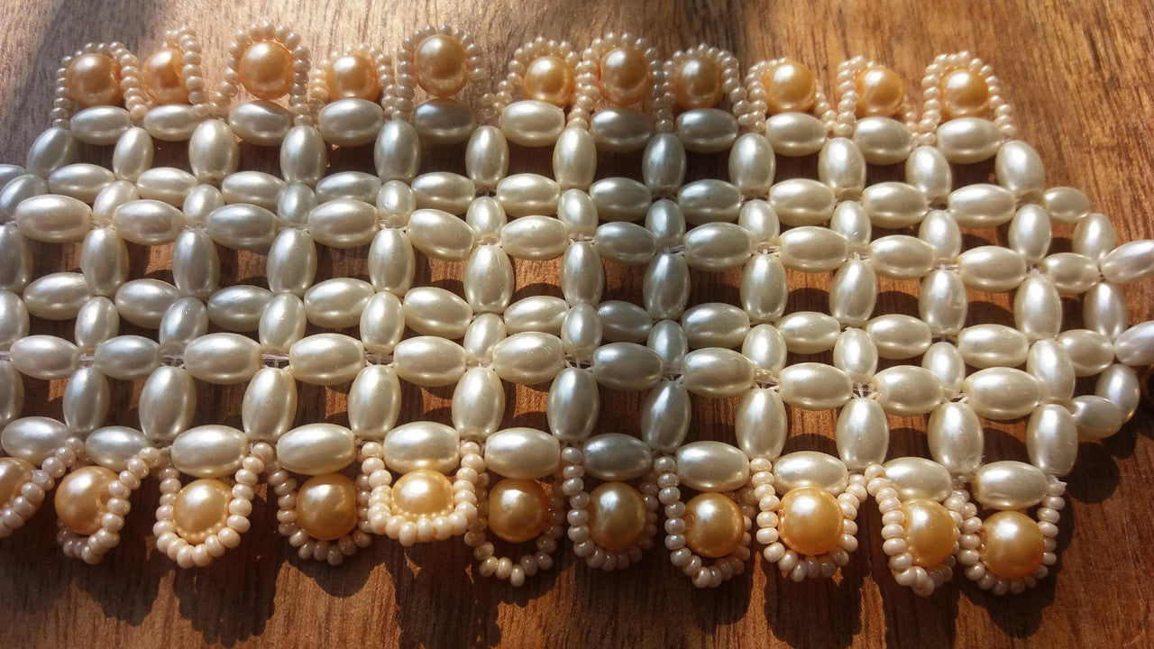 Choko – Off-White Crystal Beaded Kids Bracelet – Handmade