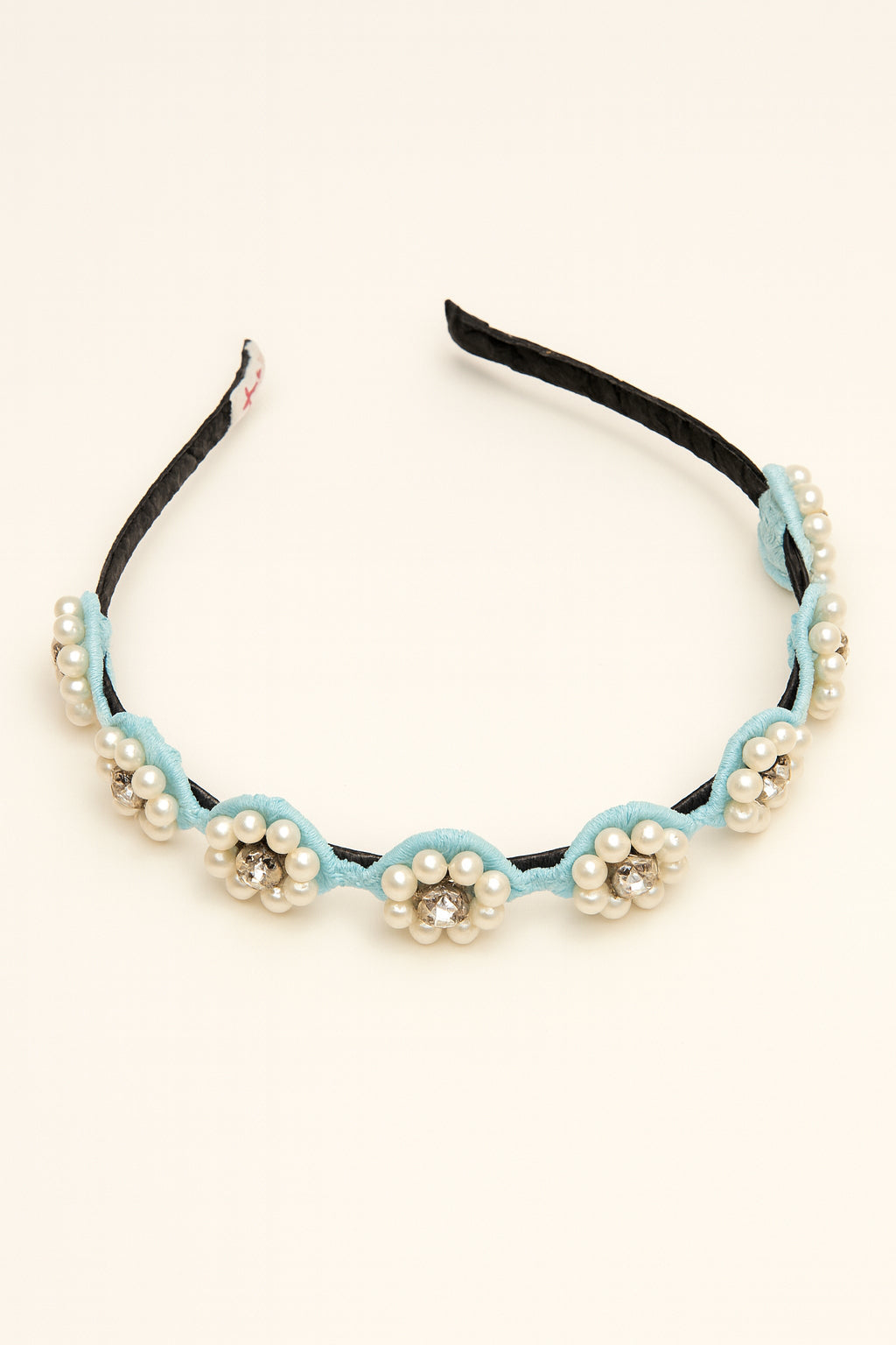 Choko Beaded Floral Pearl Hairband for Girls — Blue - Choko