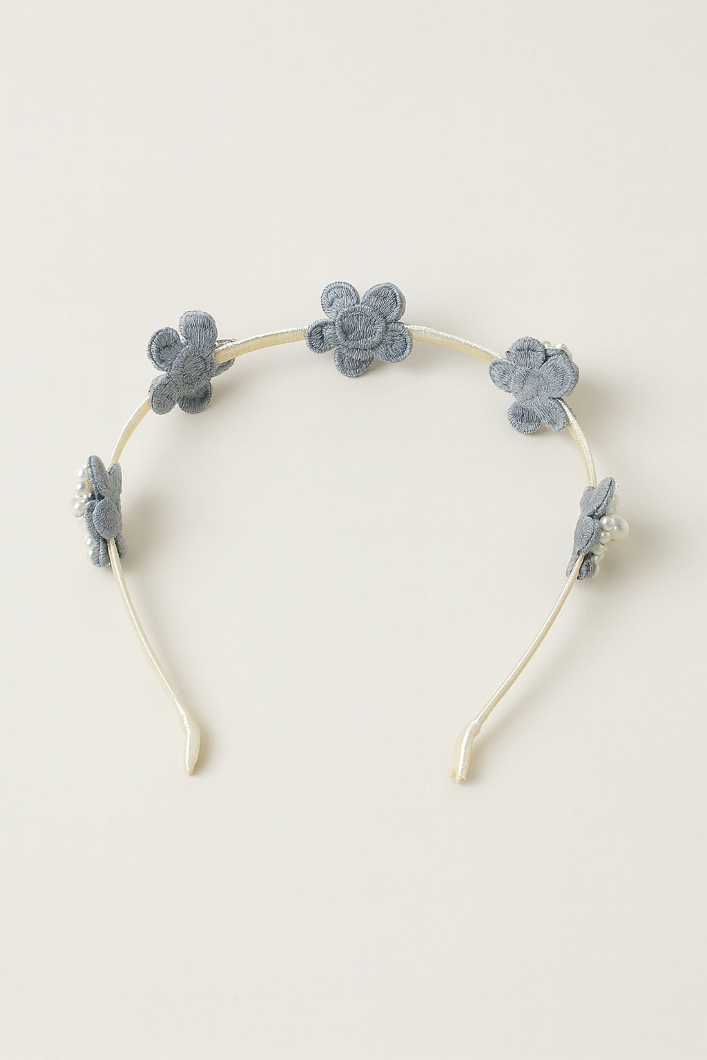 Choko Beaded Floral Hairband for Girls — Denim Blue - Choko