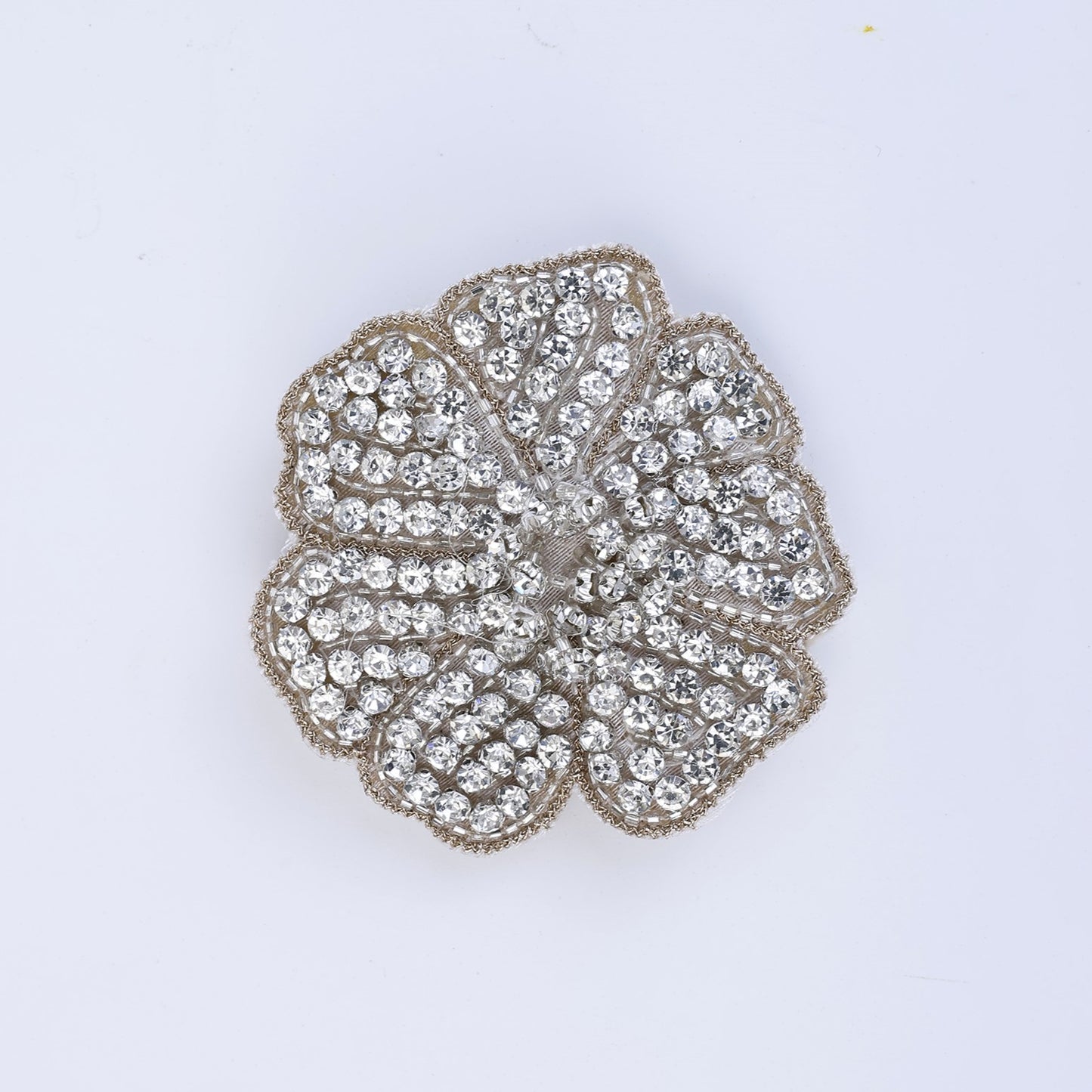 Choko Rhinestone Floral Hair Clip Hair Accessory with Rhinestone Flowers for Girls - Silver Sparkle