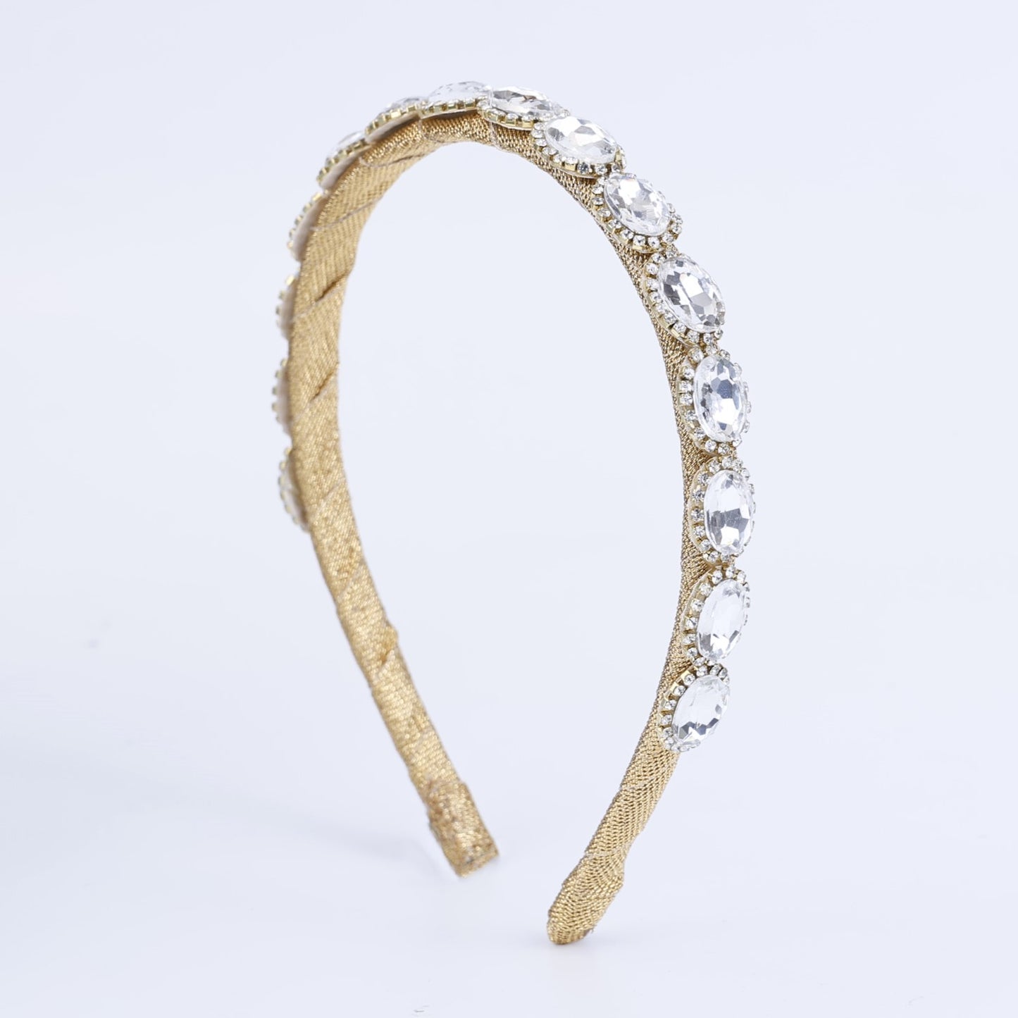 Choko Rhinestone Marquise Hair Band with Marquise- Cut Rhinestones for Girls - Chic Gold
