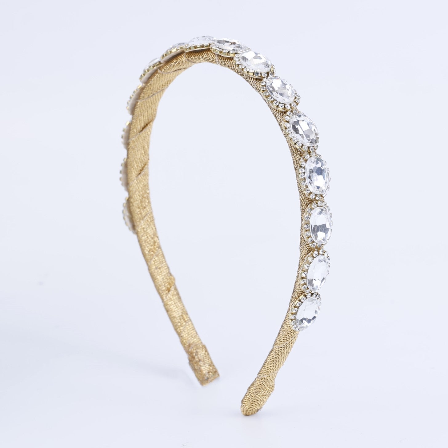 Choko Rhinestone Marquise Hair Band with Marquise- Cut Rhinestones for Girls - Chic Gold