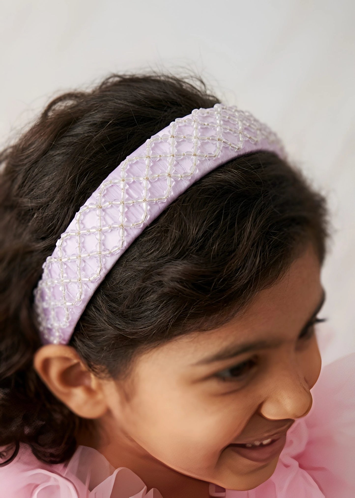 Choko Beaded Crystal Hairband for Girls - Lavender - Choko
