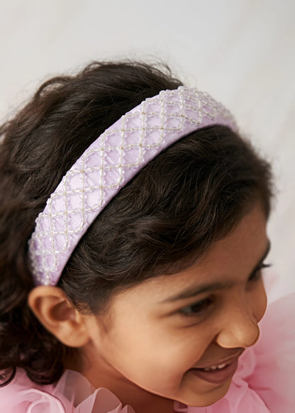 Choko Beaded Crystal Hairband for Girls - Lavender - Choko