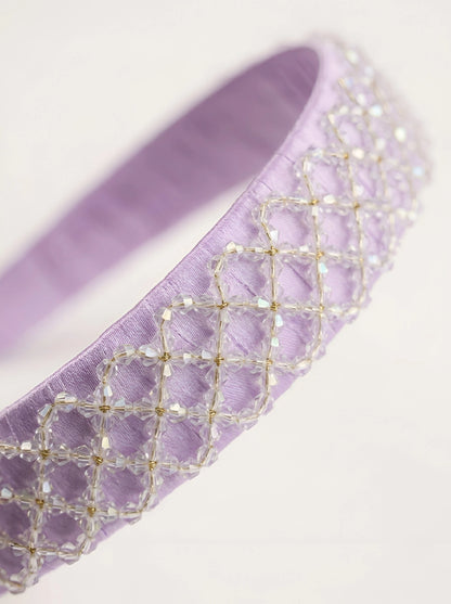 Choko Beaded Crystal Hairband for Girls - Lavender - Choko
