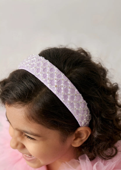 Choko Beaded Crystal Hairband for Girls - Lavender - Choko