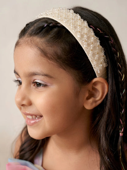 Choko Beaded Crystal Hairband for Girls - Pink - Choko