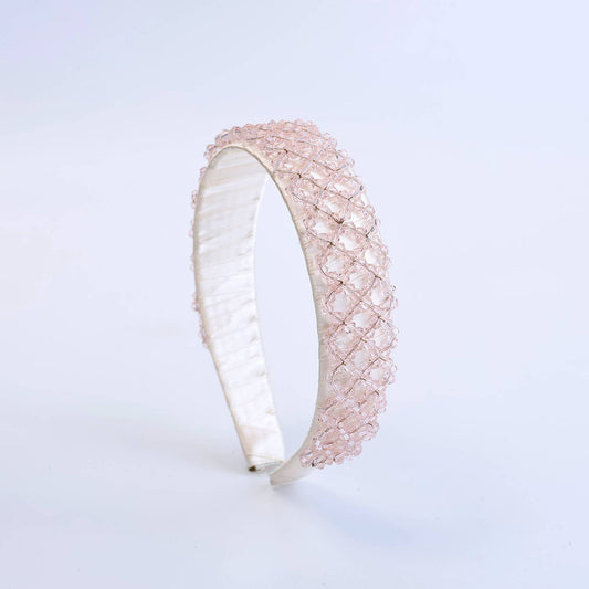 Choko Beaded Crystal Hairband for Girls - Pink