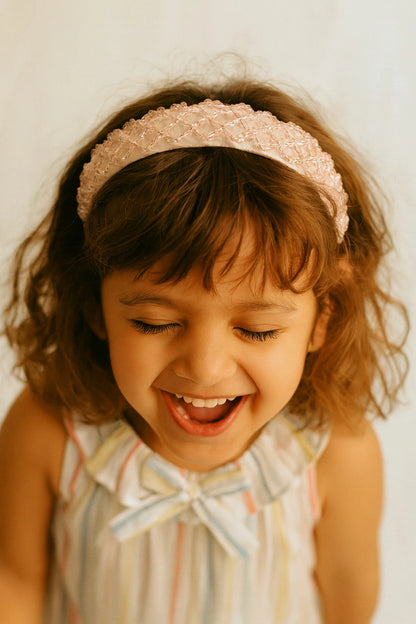 Choko Beaded Crystal Hairband for Girls - Pink - Choko