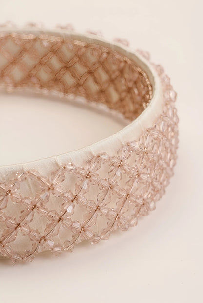 Choko Beaded Crystal Hairband for Girls - Pink - Choko