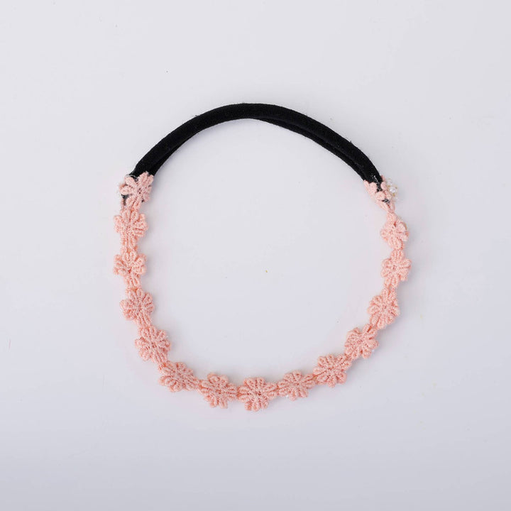 Choko - Pink Lace Pearl Headband for Baby Girls for Babies