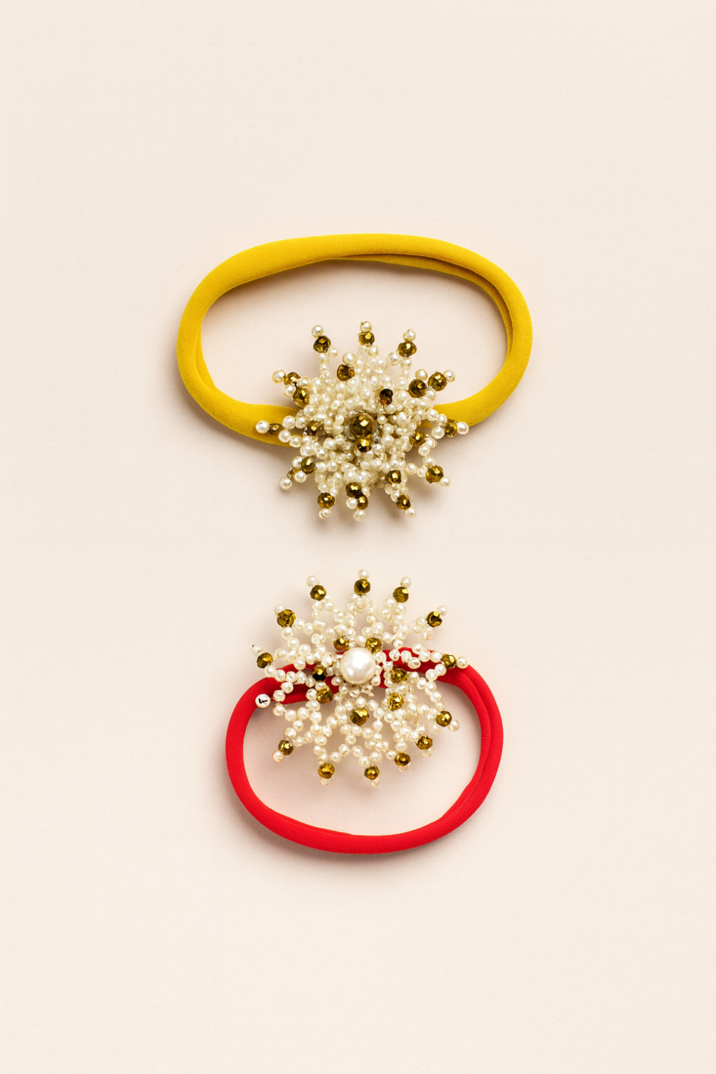 Choko Girls Multicolor Starburst Pearl Studded Unique Headband Pack Of 2 For Party Wear