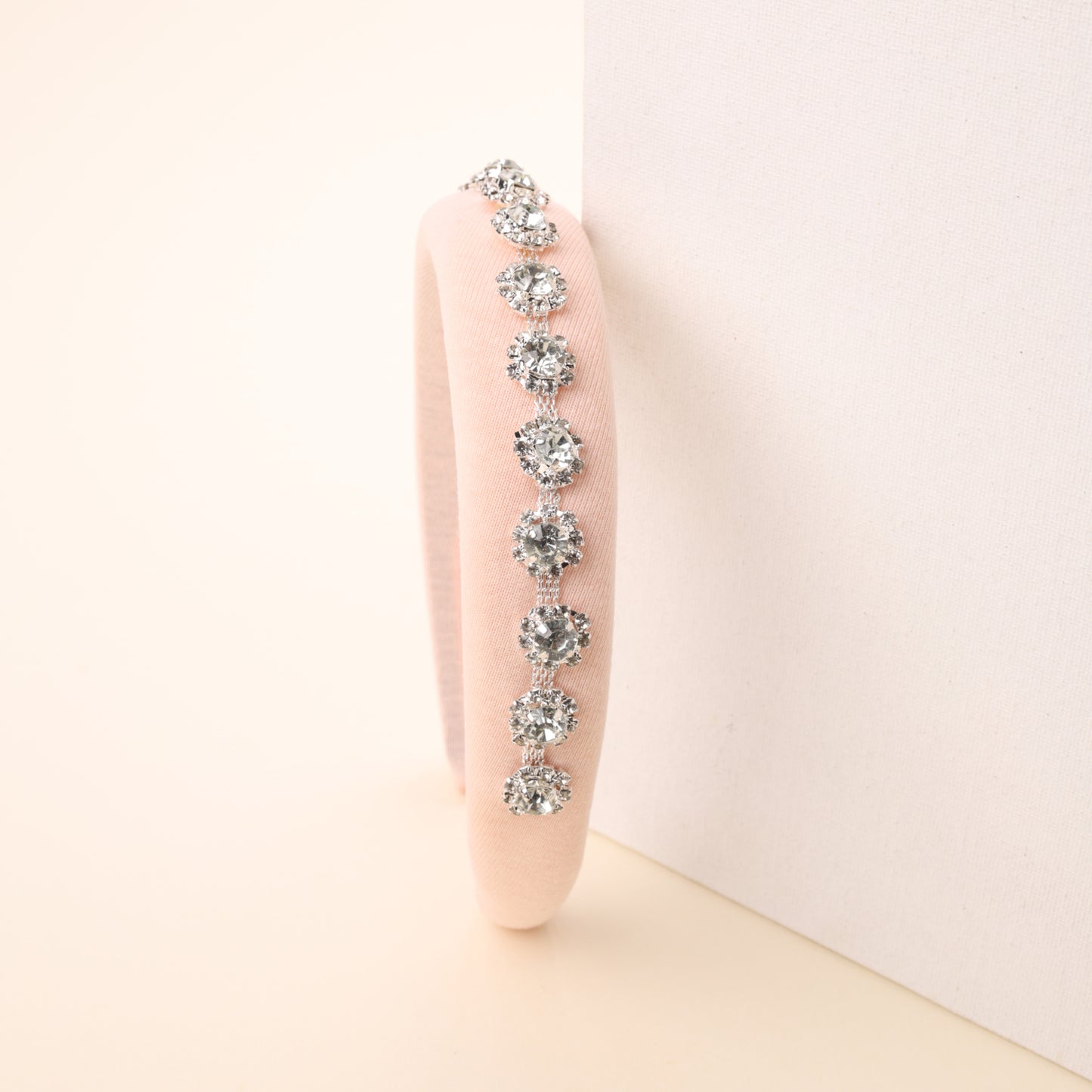 Choko Velvet Padded Hair Band Crystal Embellished Padded Hair Band for Girls & Women - Peach, Light Orange | Peach