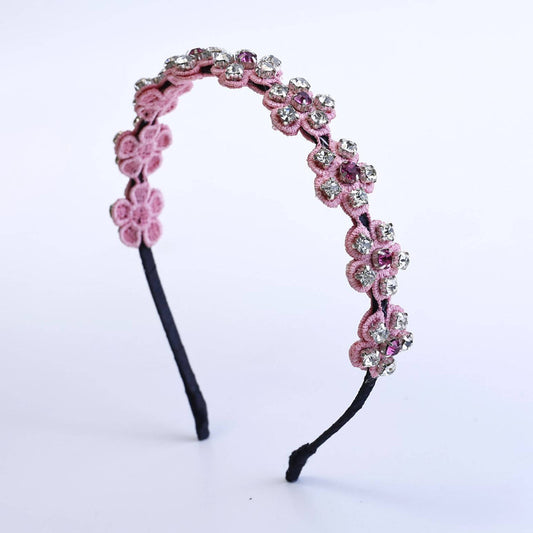 Choko Rhinestone Floral Hairband for Girls - Pink