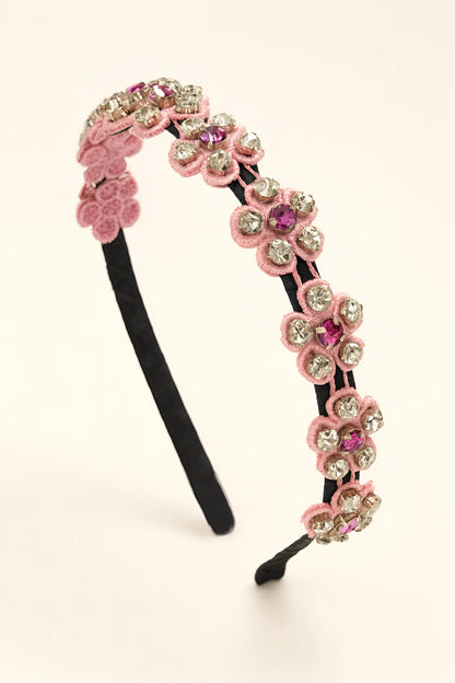 Choko Rhinestone Floral Hairband for Girls - Pink - Choko